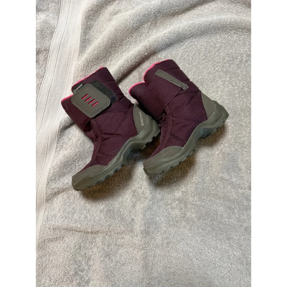 Essensole Quechua Size 27 10.5 US Waterproof Snow Boots Girl Purple Slip On